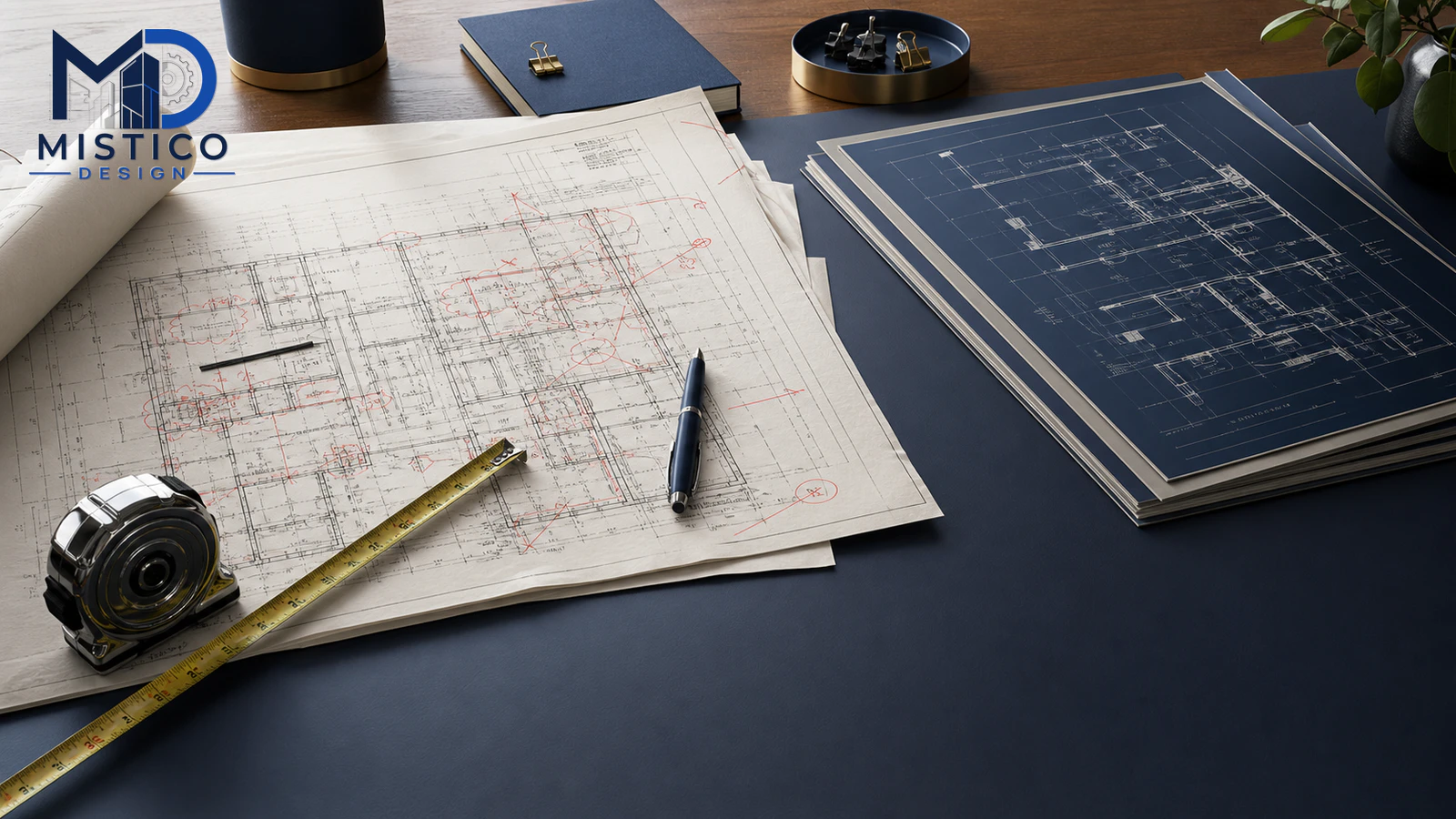 As-built drawing records with marked revisions, verified dimensions, and updated CAD plans