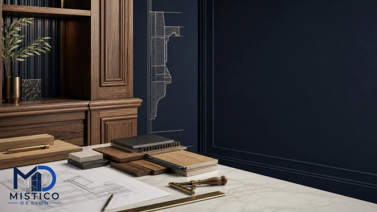 Architectural joinery shop drawings showing bespoke cabinet sections and construction details