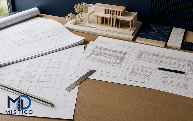 Construction drawing and detailed shop drawing documents in a CAD workspace
